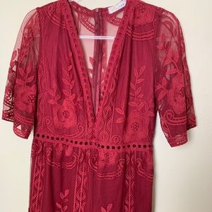 Beautiful maroon Lace Dress